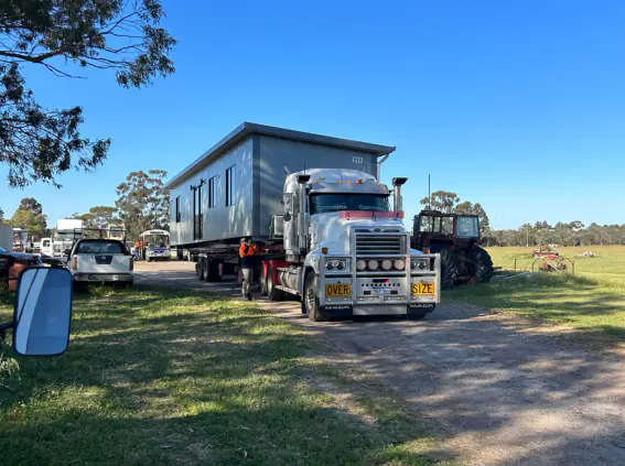 Auswest 2 bedroom modular home transport delivery